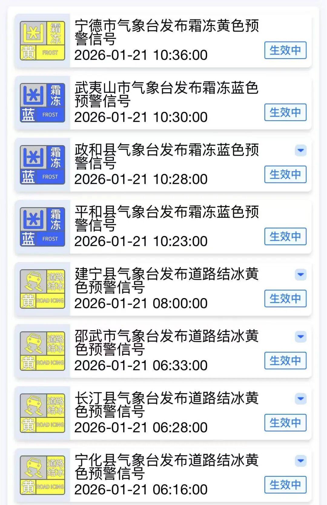 福建多地现降雪雾凇，气温下降，福州 23 日起回暖(图10)